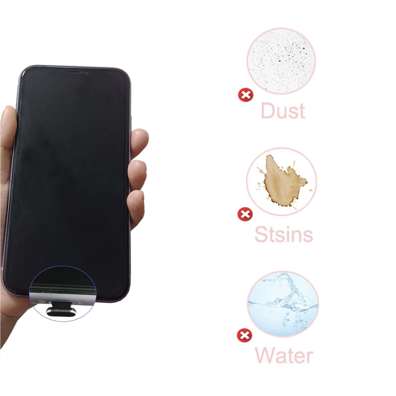 Amazon | 4個入り iPhone 13 12 Lightning キャップ コネクタカバー